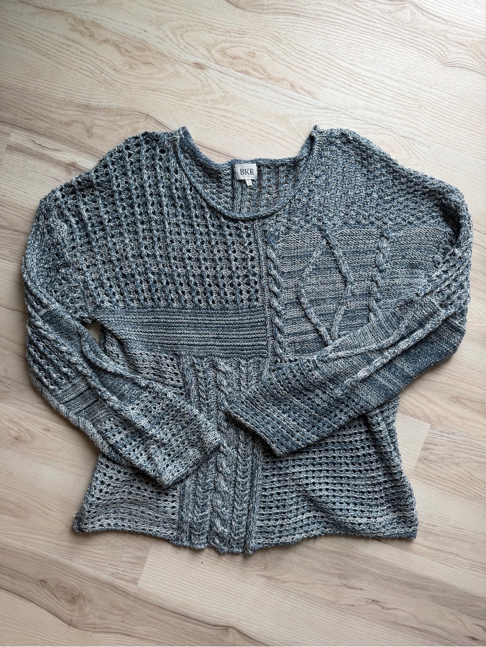 BKE Women's Navy Cable Knit Sweater -0163
